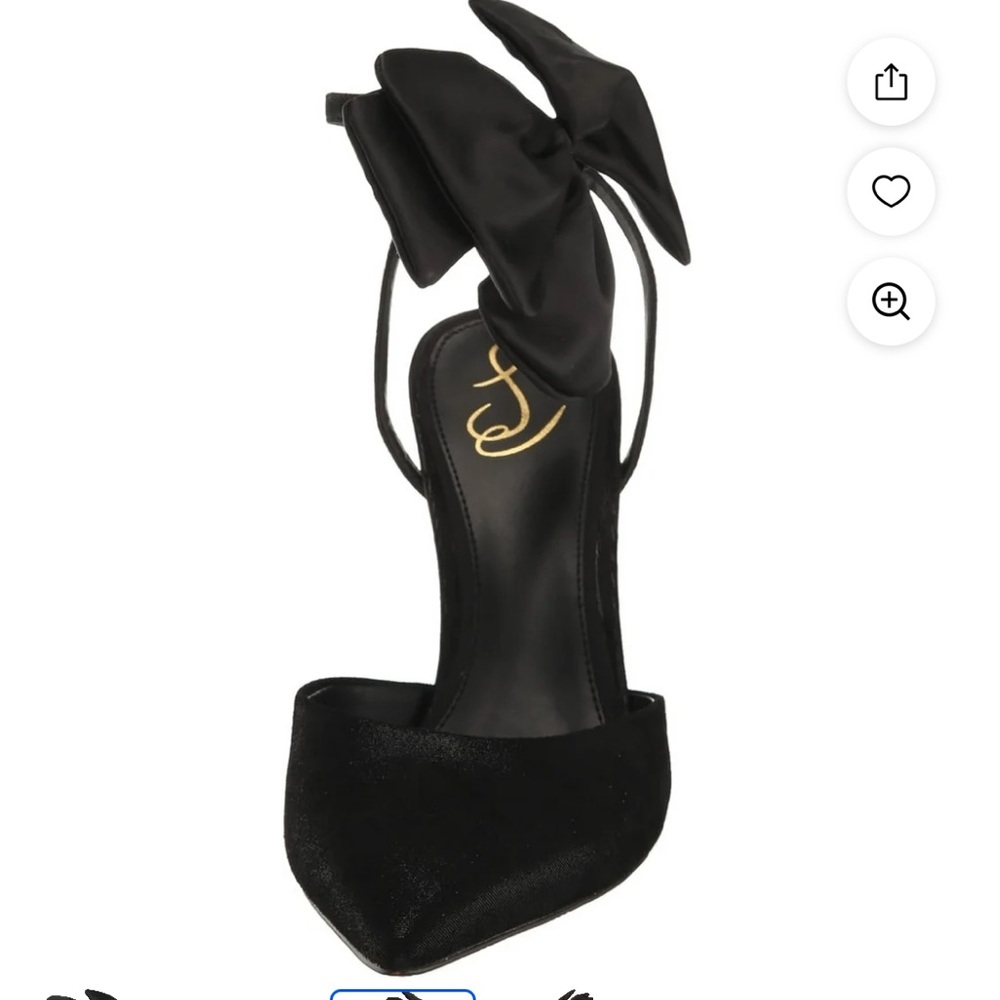 Sam Edelman Women's Halie Bow Heel,black “suede” with sheen